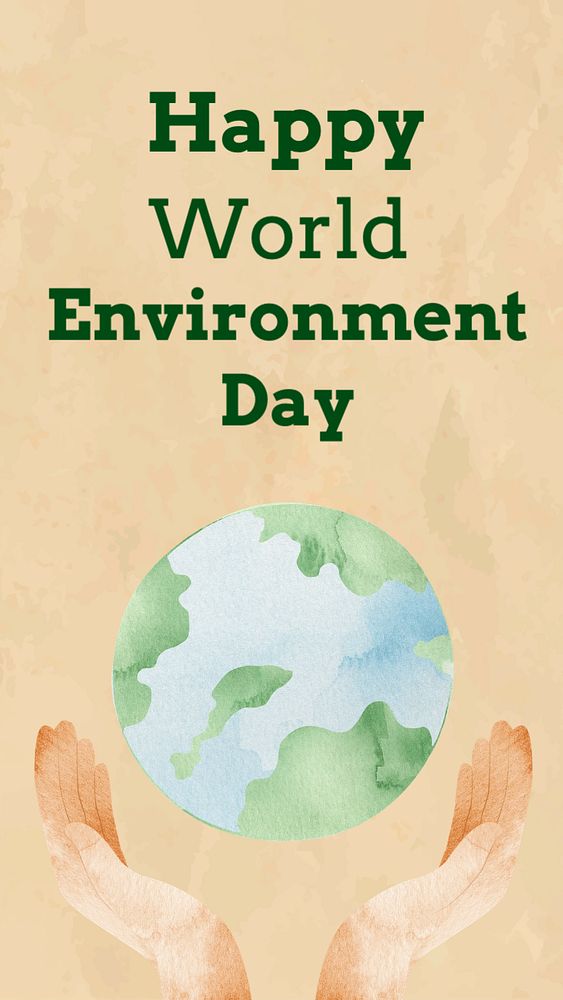 Environment day  Instagram story template, editable text