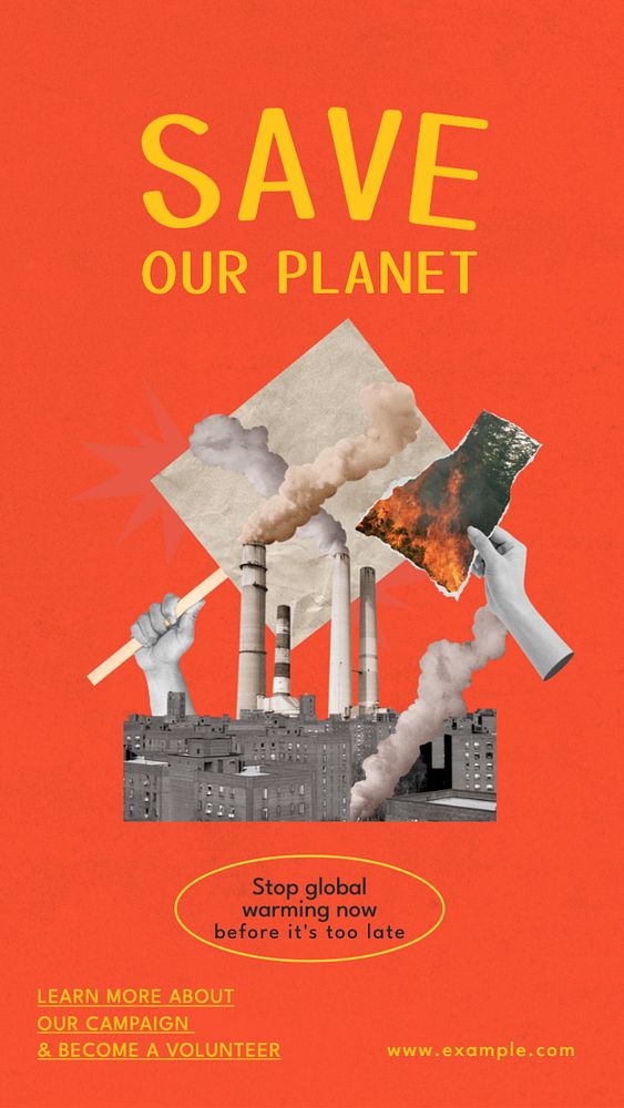 Save our planet  Instagram story template, editable text