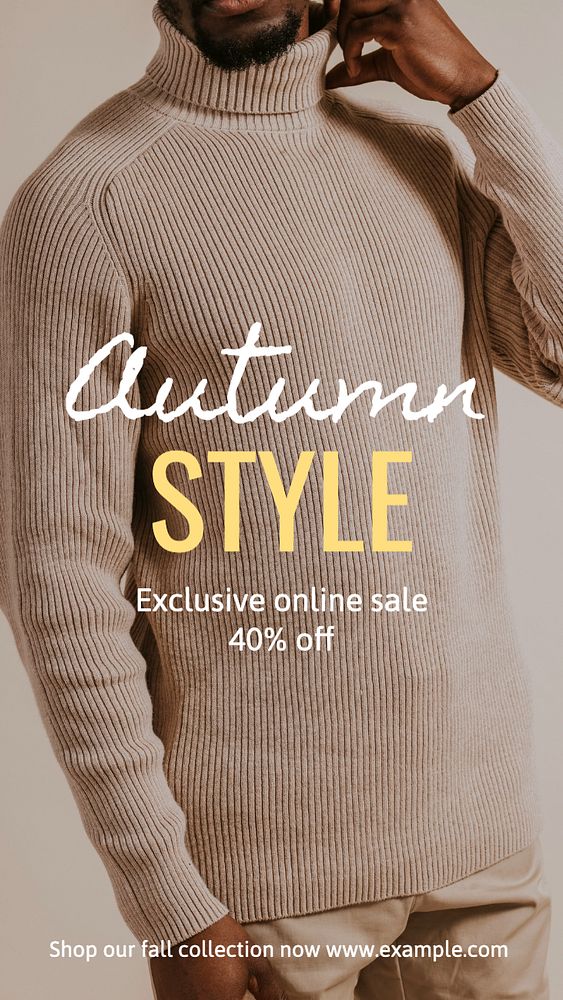 Autumn style  Instagram story template, editable text