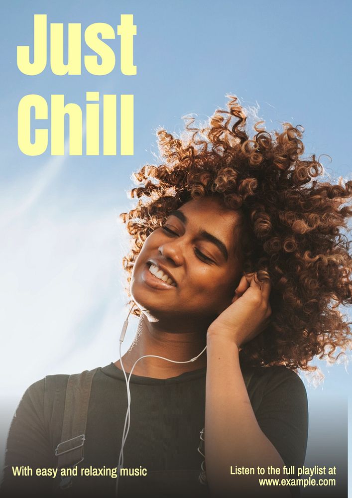 Chill music  poster template, editable text and design