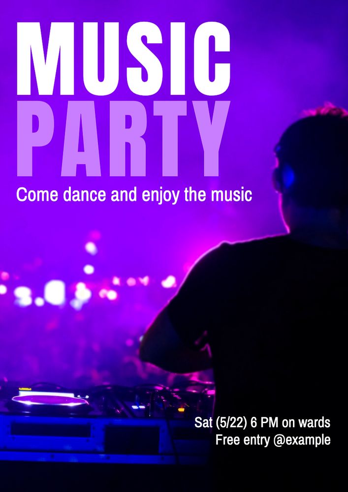 Music party  poster template, editable text and design