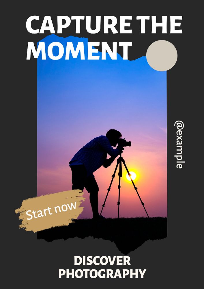 Discover photography  poster template, editable text and design