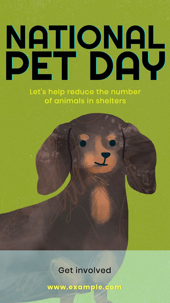 National pet day  Instagram story template, editable text