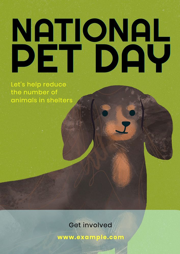 National pet day  poster template, editable text and design