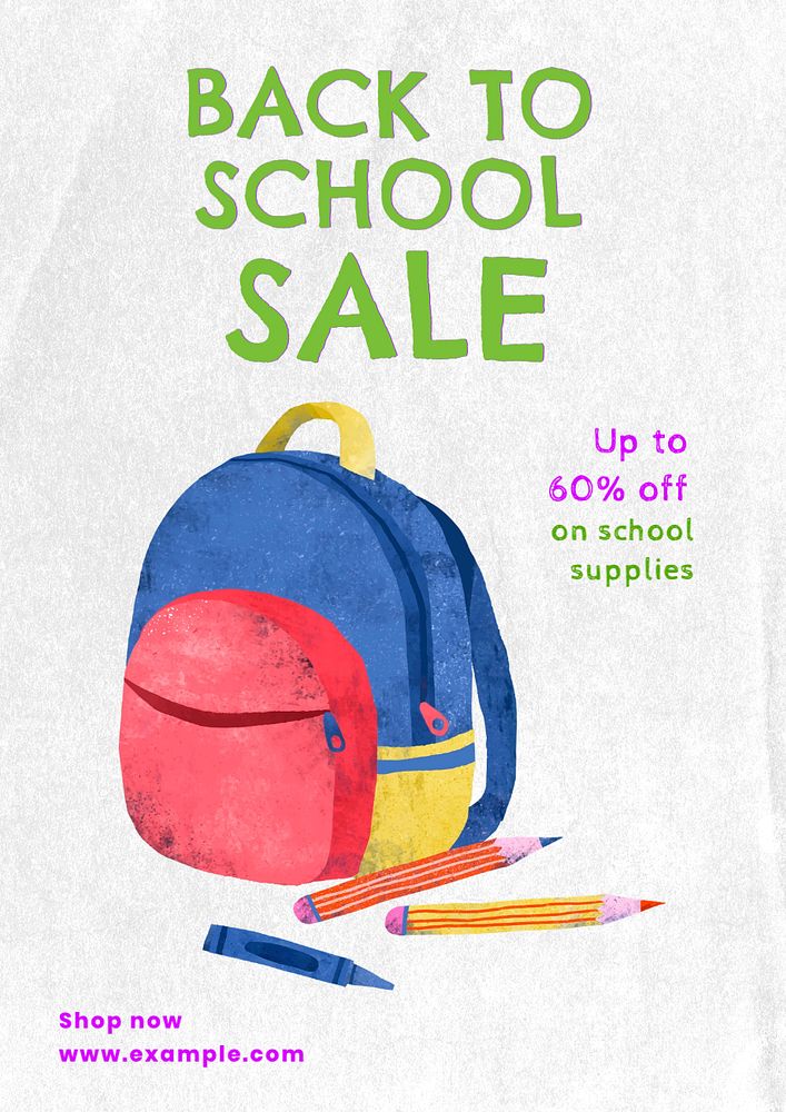 Back to school  poster template, editable text and design