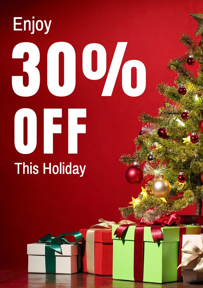 Holiday sale  poster template, editable text and design