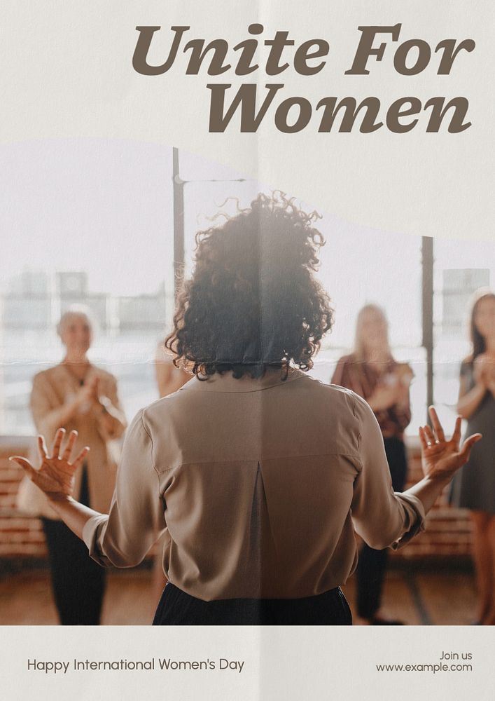 Unite for women  poster template, editable text and design