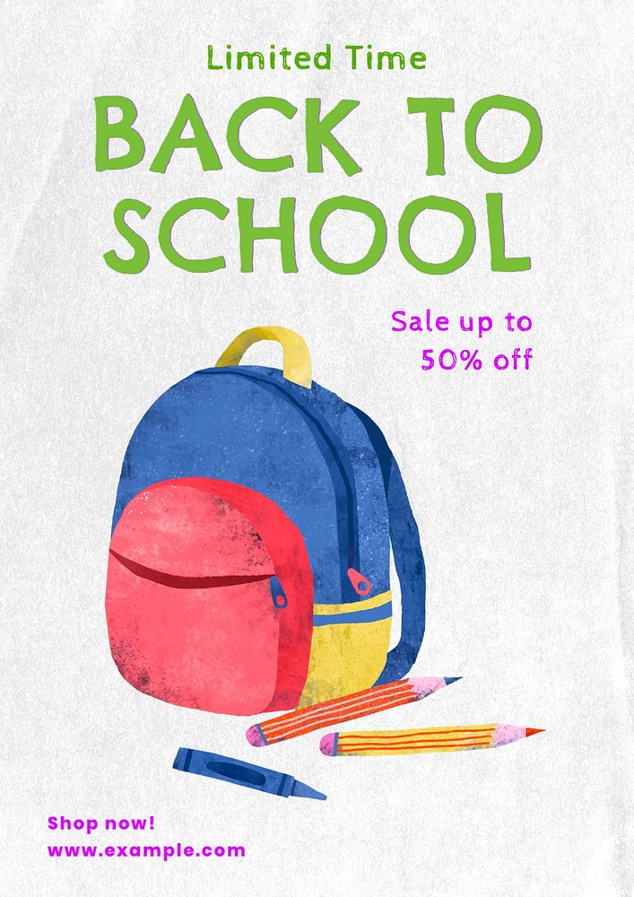 Back to school  poster template, editable text and design