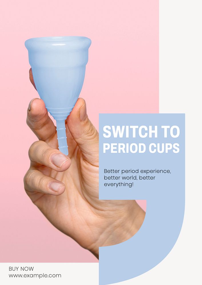 Period cups  poster template, editable text and design