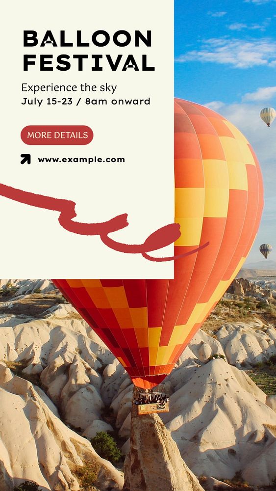 Balloon festival  Instagram story template, editable text