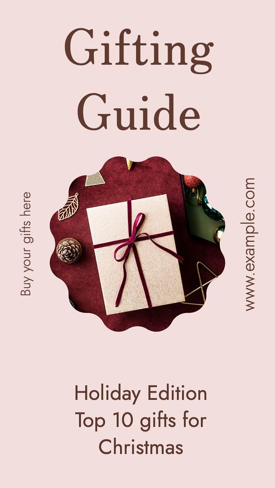 Gifting guide  Instagram story template, editable text