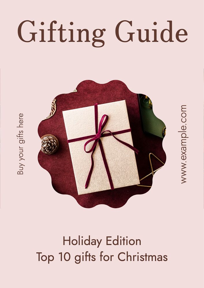 Gifting guide  poster template, editable text and design