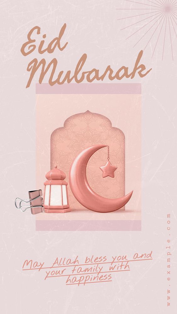 Eid mubarak  Instagram story template, editable text