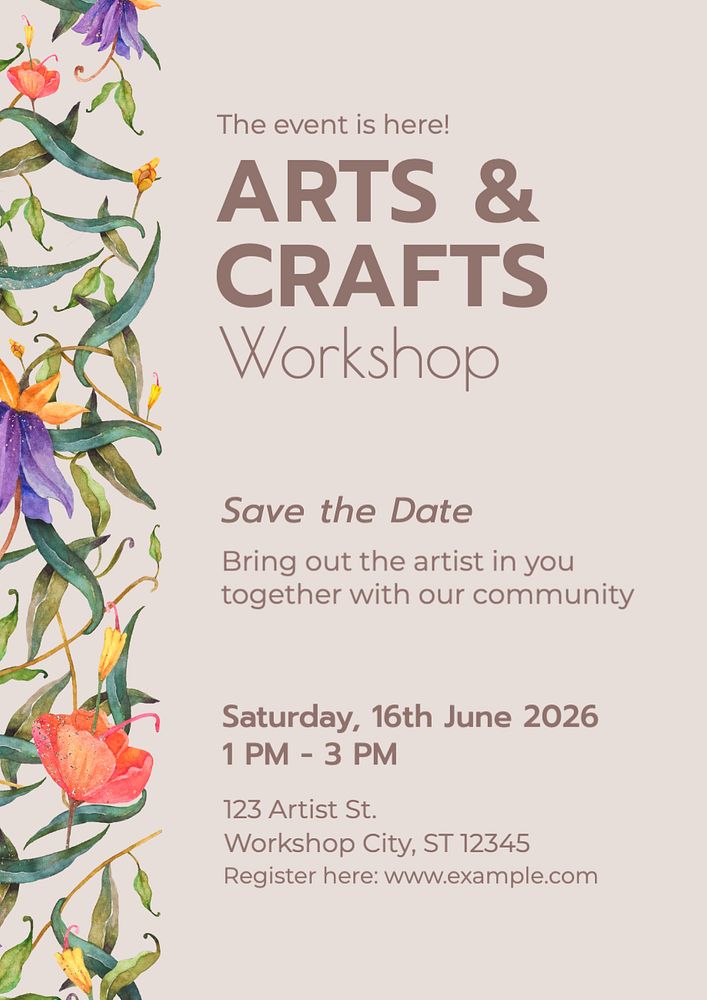 Workshop event editable poster template