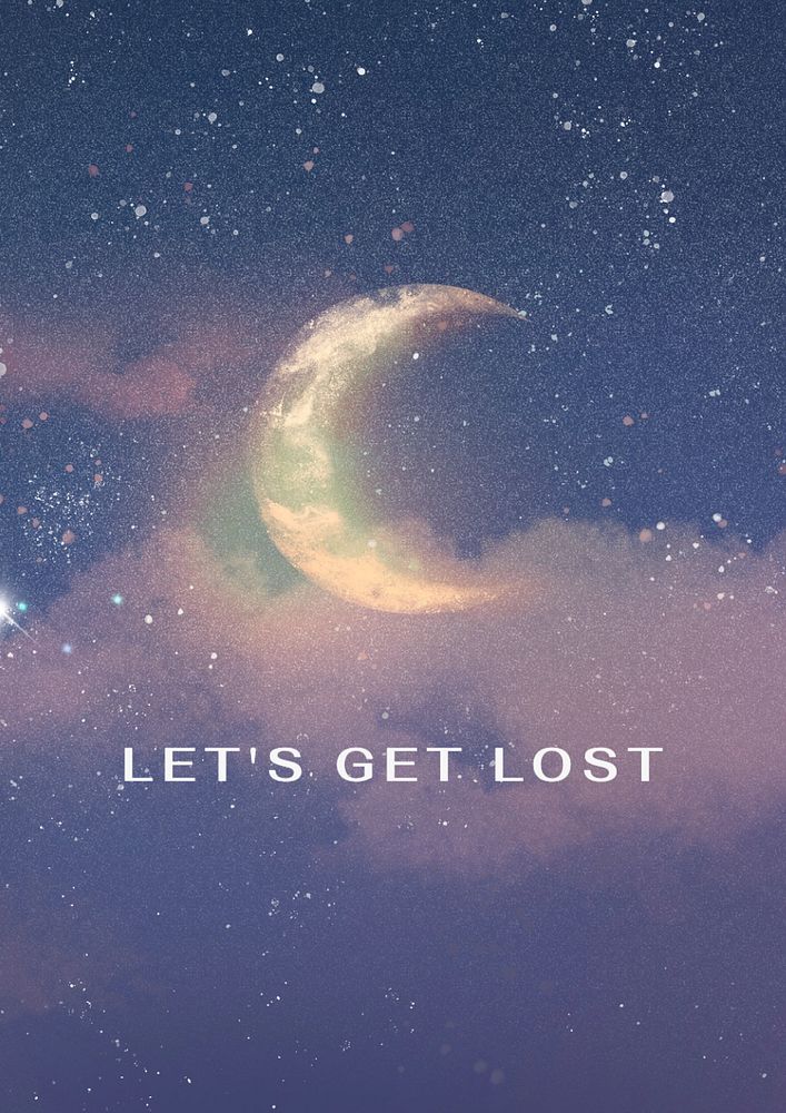 Let's get lost  poster template, editable text and design