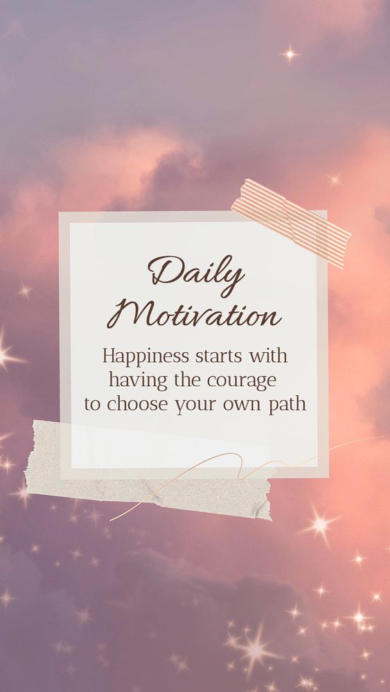 Daily motivation  Instagram story template, editable text