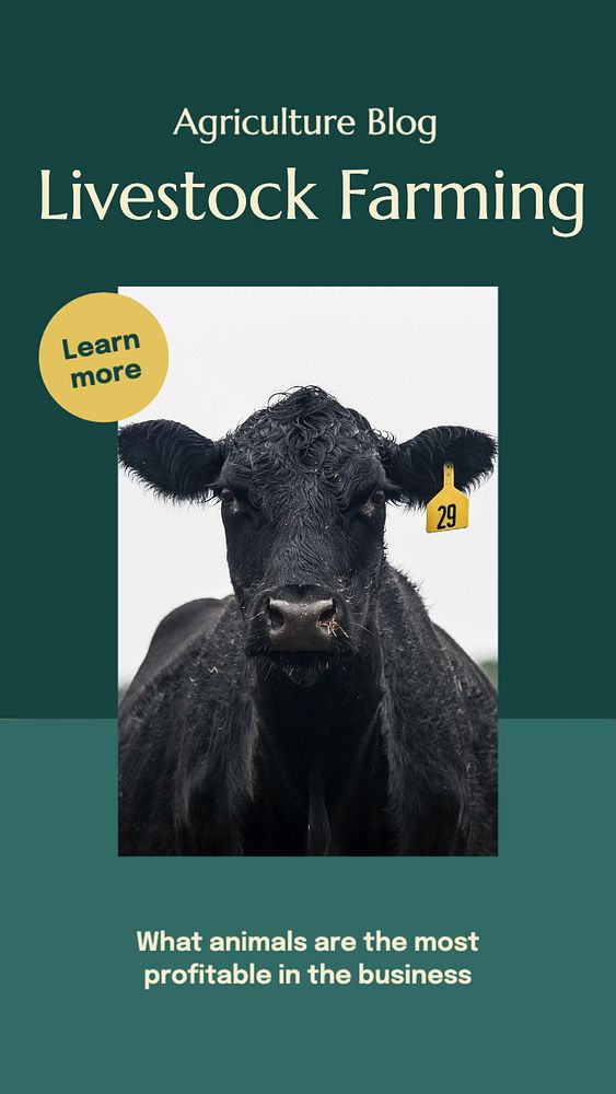 Livestock farming Instagram story template, editable text