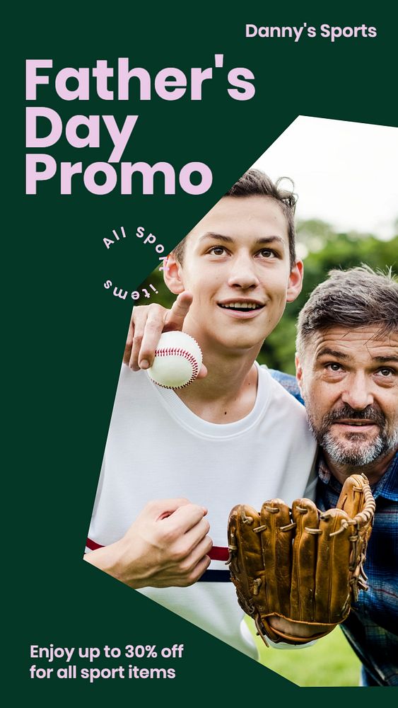 Father's day promo  Instagram story template, editable text