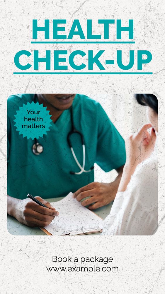 Health check-up  Instagram story template, editable text