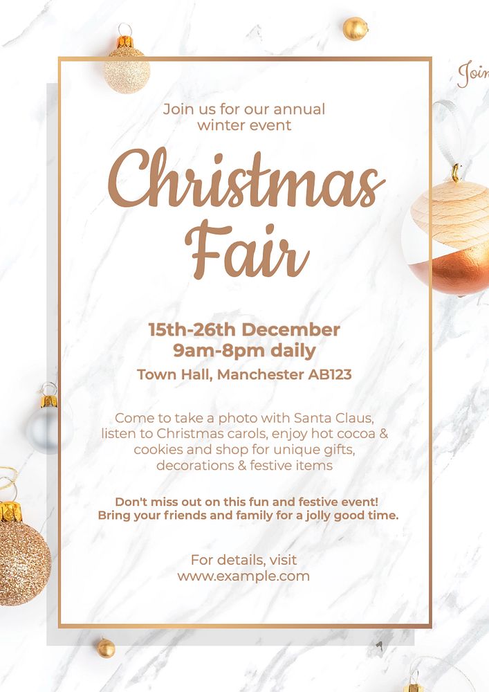 Christmas fair editable poster template