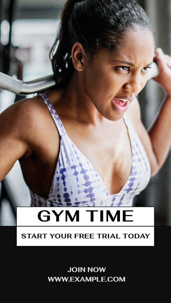 Gym time  Instagram story template, editable text