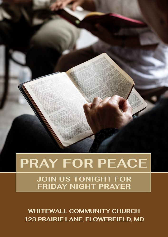 Pray for peace  poster template, editable text and design