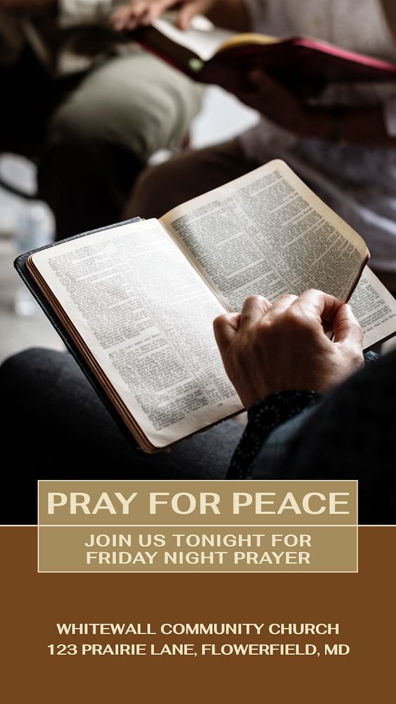 Pray for peace  Instagram story template, editable text