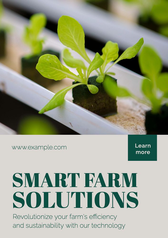 Smart farming  poster template, editable text and design