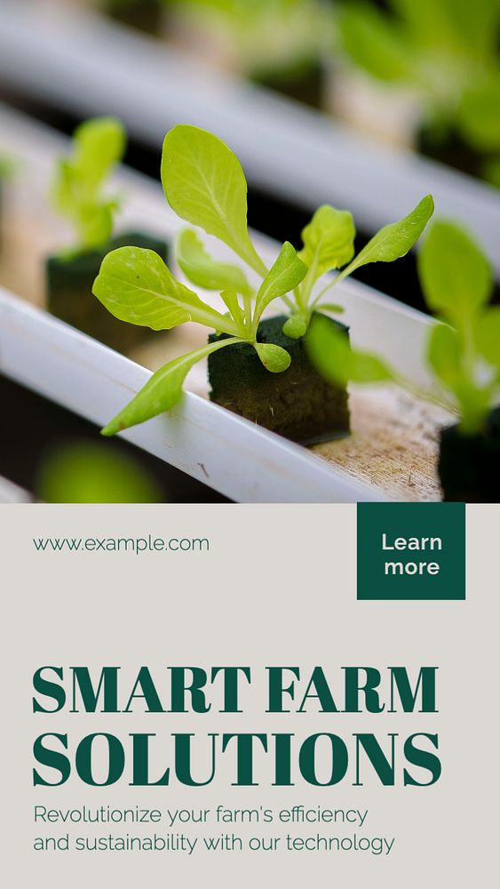 Smart farming  Instagram story template, editable text