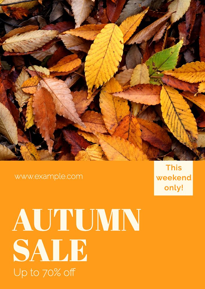 Autumn sale  poster template, editable text and design