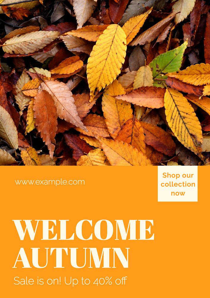 Autumn sale  poster template, editable text and design