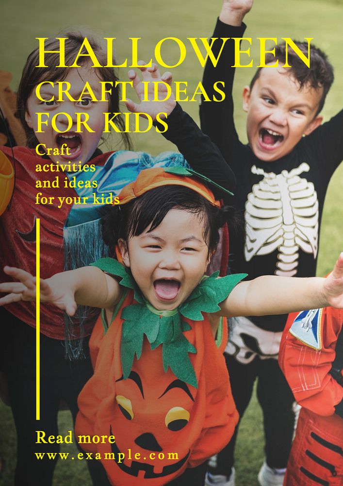 Craft ideas for kids  poster template, editable text and design