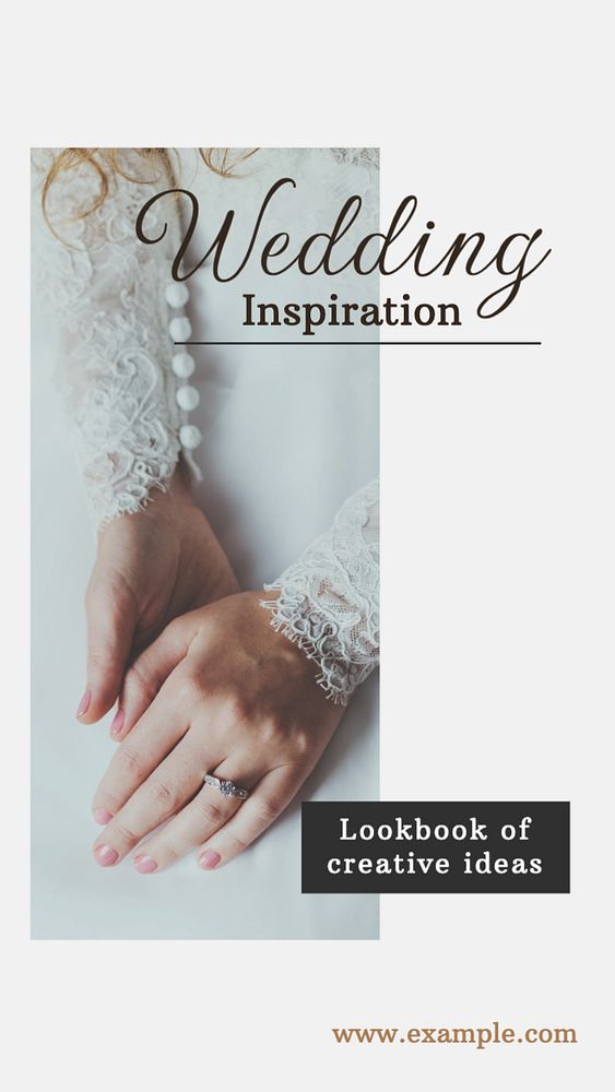 Wedding inspiration Instagram story template, editable text