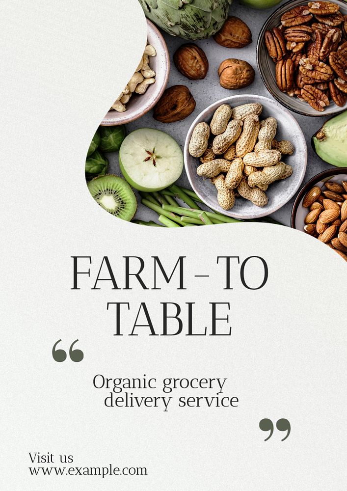 Farm to table  poster template, editable text and design