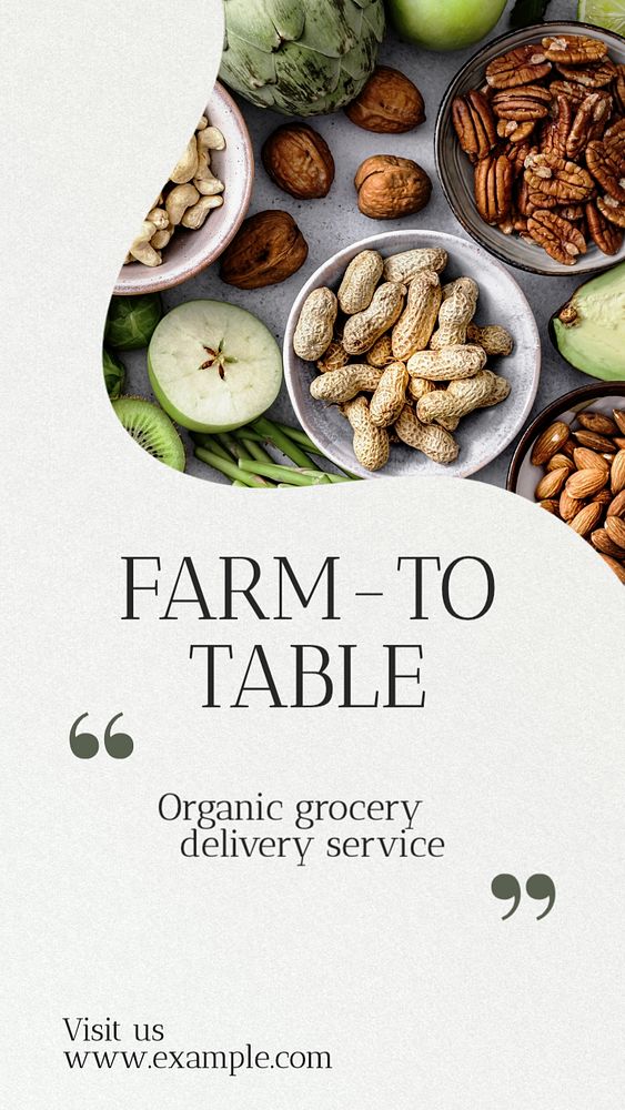 Farm to table  Instagram story template, editable text