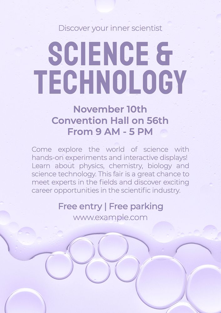 Science & technology editable poster template