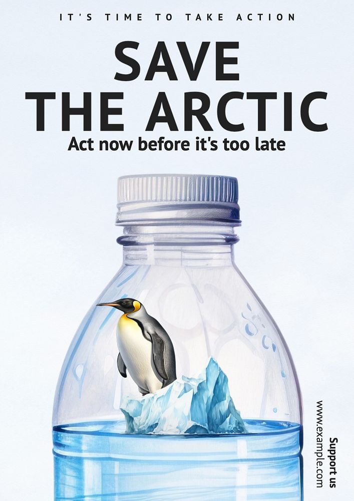 Save the arctic Instagram post template, editable text