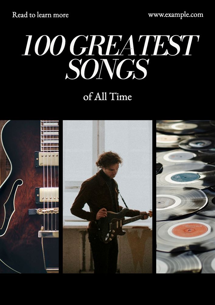 Greatest songs poster template, editable text and design