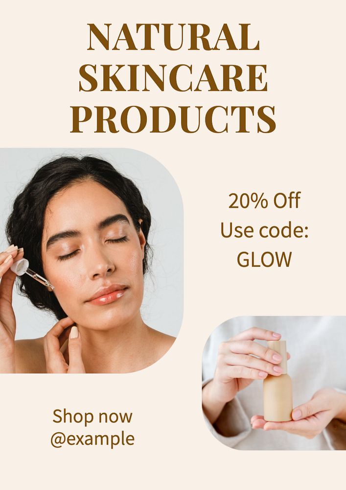 Skincare products  poster template, editable text and design