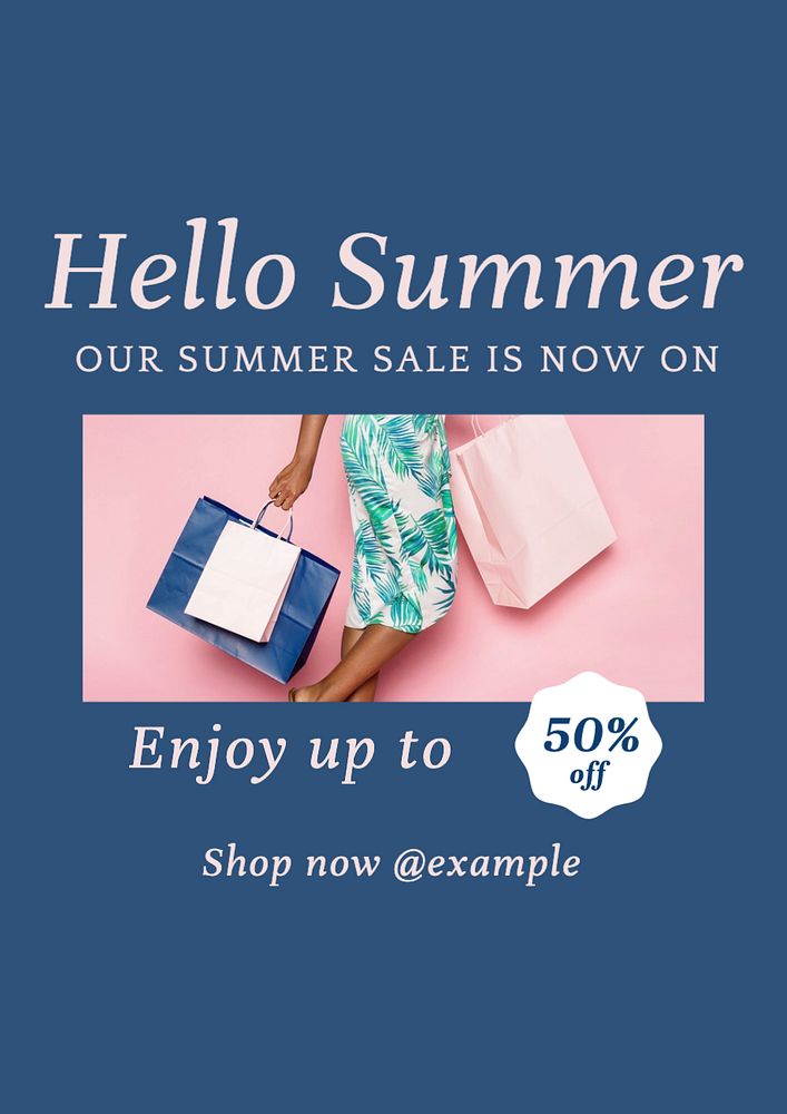 Summer sale  poster template, editable text and design