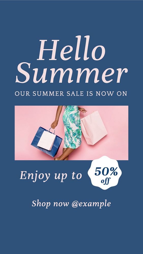 Summer sale  Instagram story template, editable text