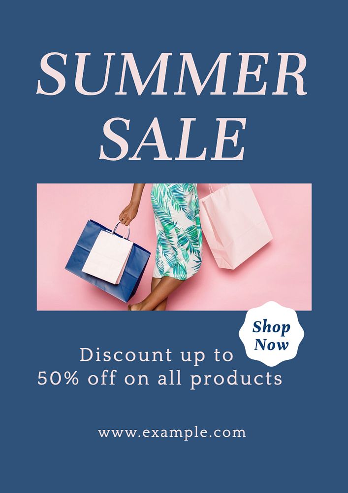 Summer sale  poster template, editable text and design