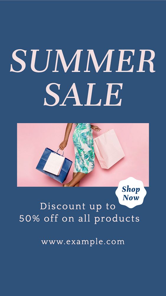 Summer sale  Instagram story template, editable text