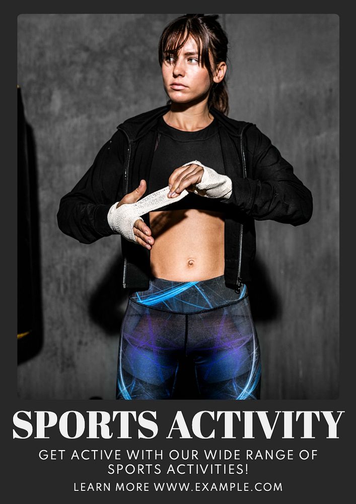 Sports activity  poster template, editable text and design