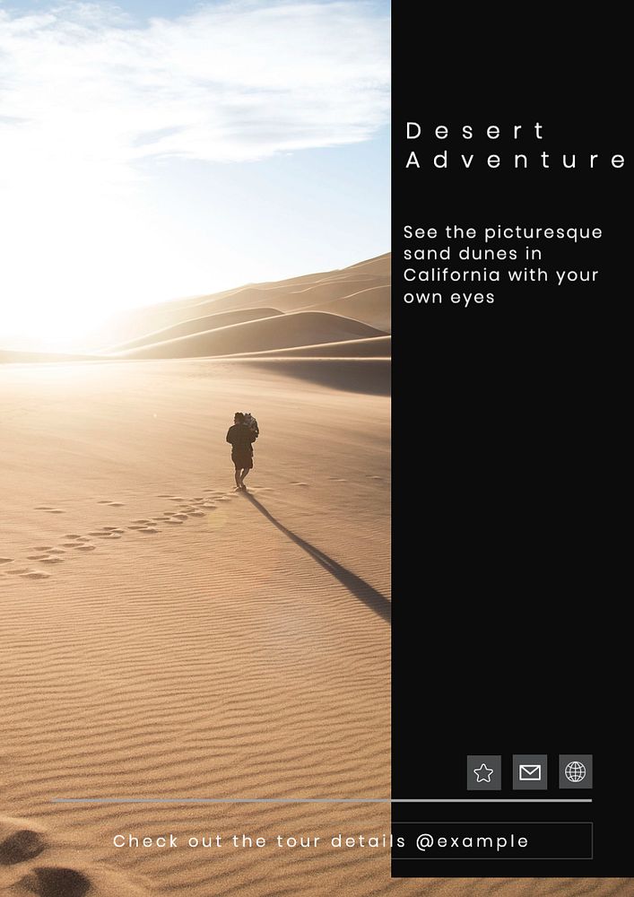 Desert tour  poster template, editable text and design