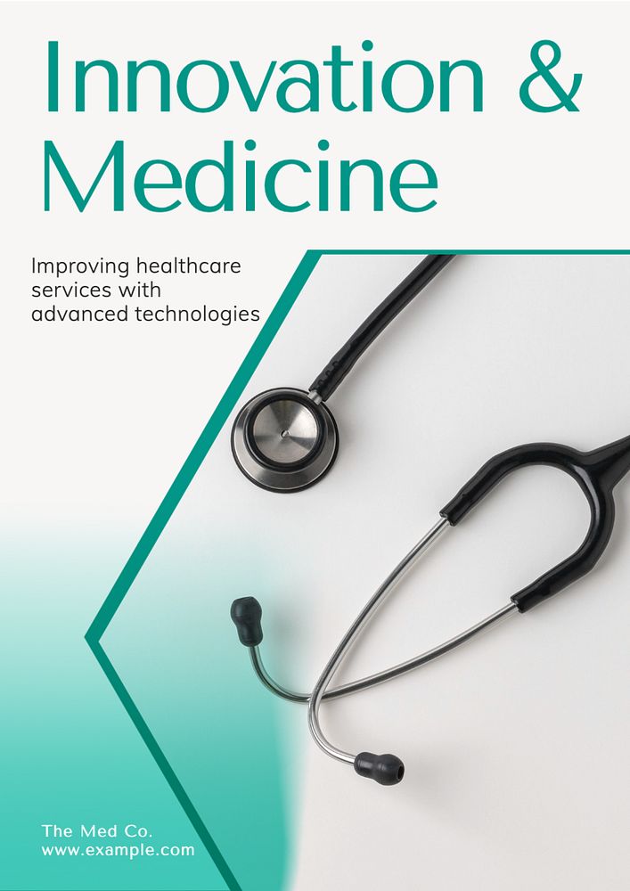 Innovation & medicine  poster template, editable text and design