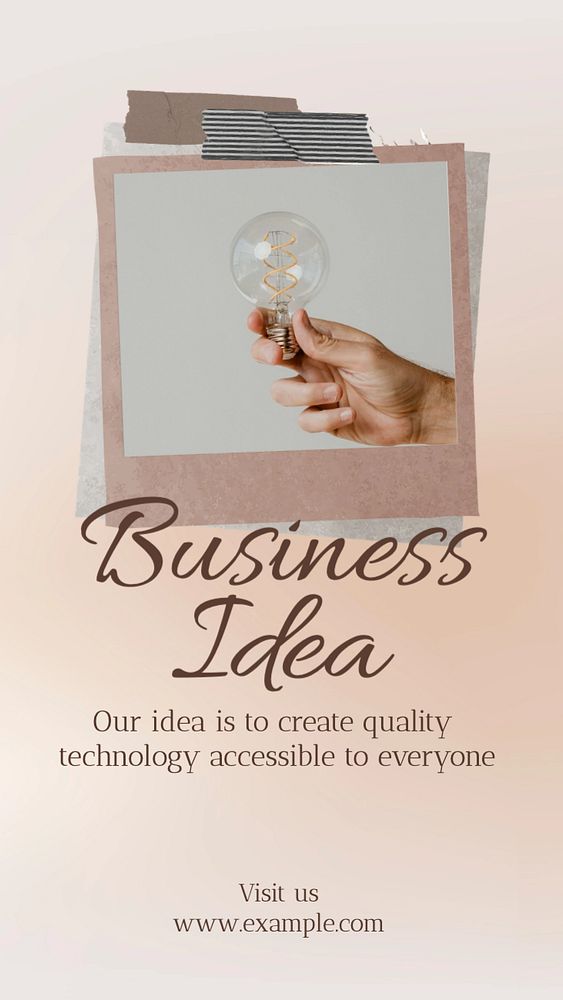 Business idea  Instagram story template, editable text