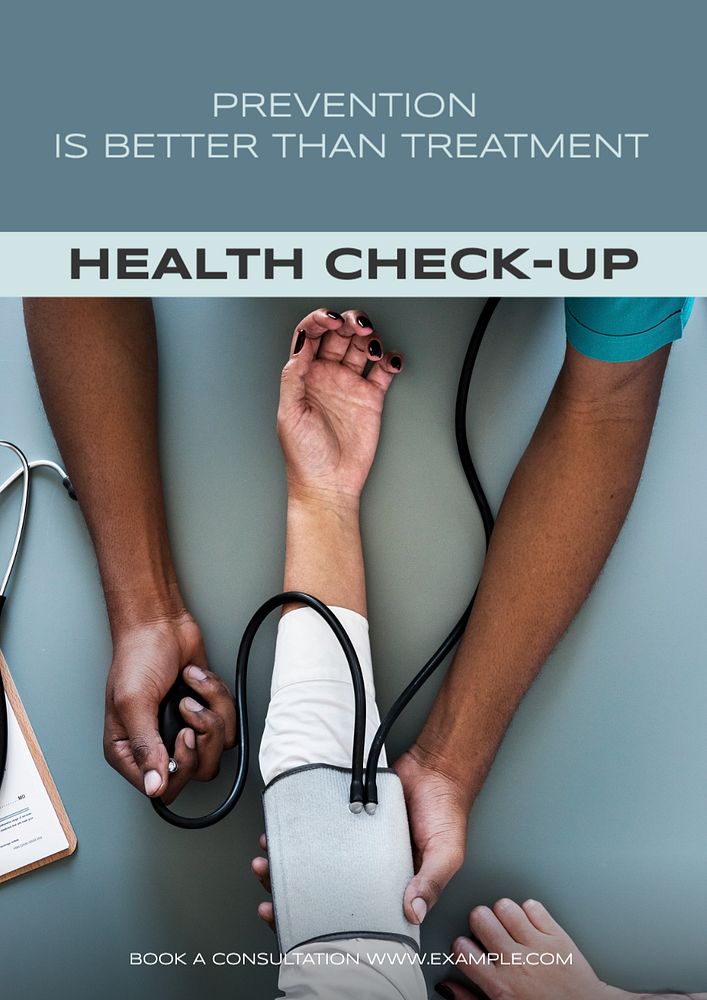 Health check-up  poster template, editable text and design