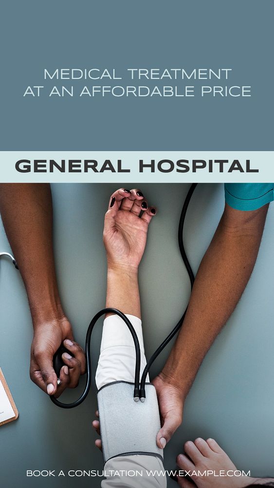 General hospital  Instagram story template, editable text