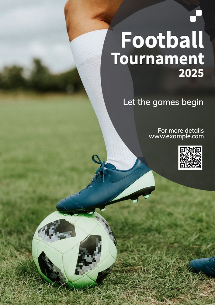 Football tournament  poster template, editable text and design